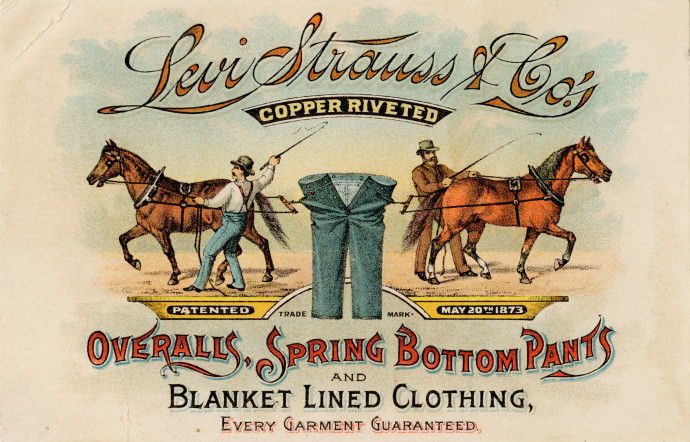 Le jeune Levi Strauss créa en 1873 les fameux pantalons en jean.