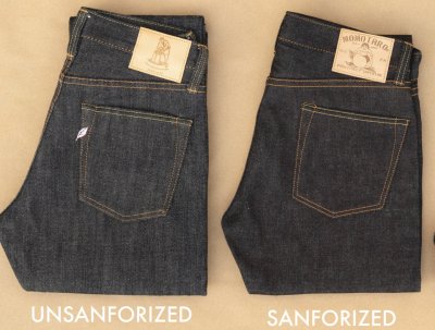 Non Sanforisé VS. Sanforisé. 