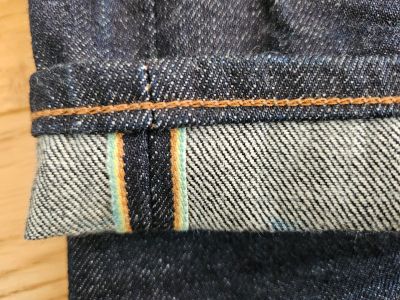 Selvedge line color Rainbow Edwin ED-80 13,5oz.