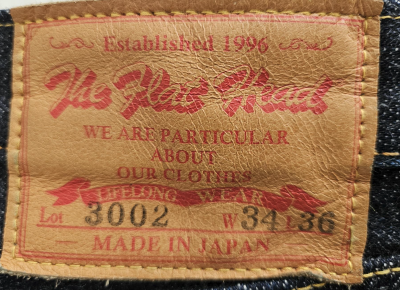 Tag size sur jacron The Flat Head FN-3002 14,5oz.